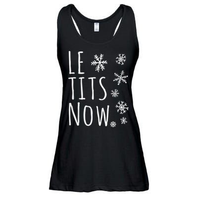 Le Tits Now Gift Let It Snow Gift Humor Christmas Gift Ladies Essential Flowy Tank