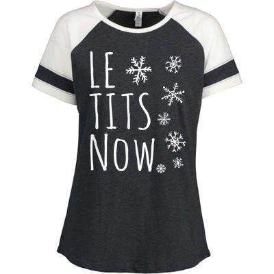 Le Tits Now Gift Let It Snow Gift Humor Christmas Gift Enza Ladies Jersey Colorblock Tee