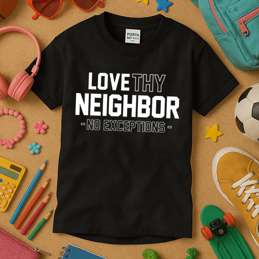Love Thy Neighbor No Exceptions Kids T-Shirt