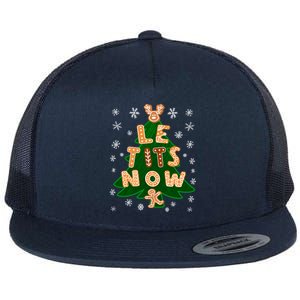 Le Tits Now Gift Let It Snow Gift Irony Christmas Gift Flat Bill Trucker Hat