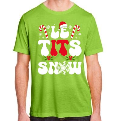 Le Tits Now Funny Christmas Let It Snow Xmas Hat Snowflake Cute Gift Adult ChromaSoft Performance T-Shirt