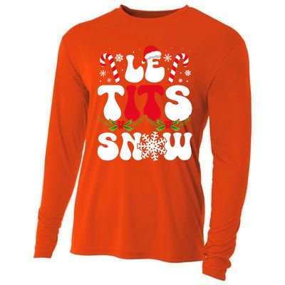 Le Tits Now Funny Christmas Let It Snow Xmas Hat Snowflake Cute Gift Cooling Performance Long Sleeve Crew