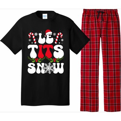 Le Tits Now Funny Christmas Let It Snow Xmas Hat Snowflake Cute Gift Pajama Set