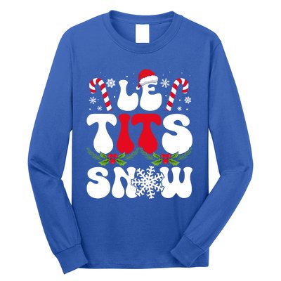 Le Tits Now Funny Christmas Let It Snow Xmas Hat Snowflake Cute Gift Long Sleeve Shirt