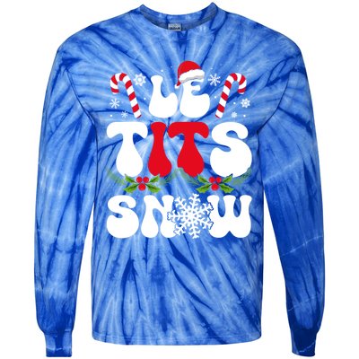 Le Tits Now Funny Christmas Let It Snow Xmas Hat Snowflake Cute Gift Tie-Dye Long Sleeve Shirt