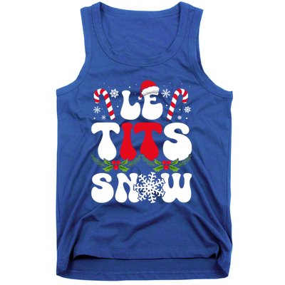 Le Tits Now Funny Christmas Let It Snow Xmas Hat Snowflake Cute Gift Tank Top