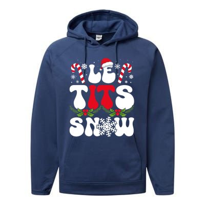 Le Tits Now Funny Christmas Let It Snow Xmas Hat Snowflake Cute Gift Performance Fleece Hoodie