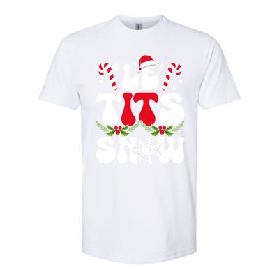 Le Tits Now Funny Christmas Let It Snow Xmas Hat Snowflake Cute Gift Softstyle CVC T-Shirt