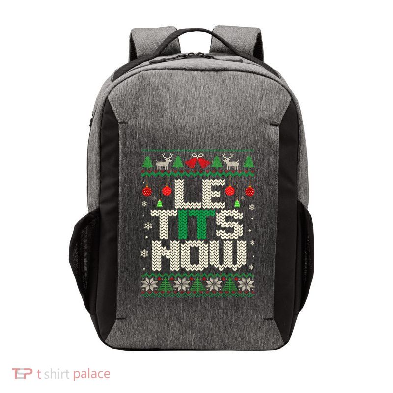 Le Tits Now Funny Christmas Let It Snow Ugly Xmas Sweater Sweatshirt Vector Backpack