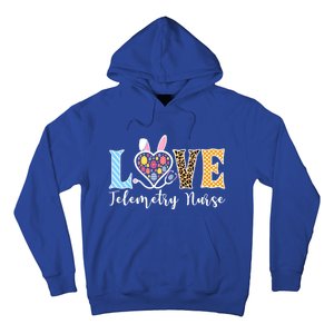 Love Telemetry Nurse Bunny Easter Egg Stethoscope Leopard Gift Hoodie