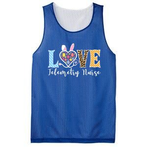 Love Telemetry Nurse Bunny Easter Egg Stethoscope Leopard Gift Mesh Reversible Basketball Jersey Tank