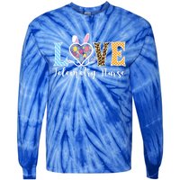 Love Telemetry Nurse Bunny Easter Egg Stethoscope Leopard Gift Tie-Dye Long Sleeve Shirt