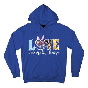 Love Telemetry Nurse Bunny Easter Egg Stethoscope Leopard Gift Tall Hoodie