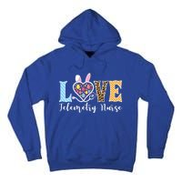 Love Telemetry Nurse Bunny Easter Egg Stethoscope Leopard Gift Tall Hoodie