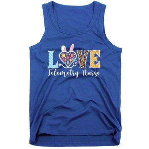 Love Telemetry Nurse Bunny Easter Egg Stethoscope Leopard Gift Tank Top