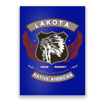 Lakota Tribe Native American Indian Pride Respect Retro Gift Poster