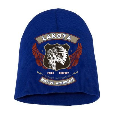 Lakota Tribe Native American Indian Pride Respect Retro Gift Short Acrylic Beanie