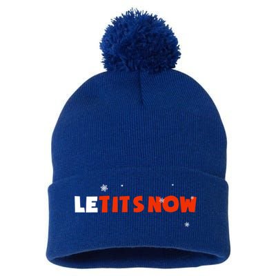 Le Tits Now Christmas Let It Snow Party Notty Santa Great Gift Pom Pom 12in Knit Beanie