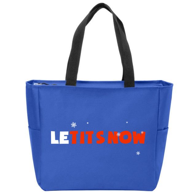 Le Tits Now Christmas Let It Snow Party Notty Santa Great Gift Zip Tote Bag