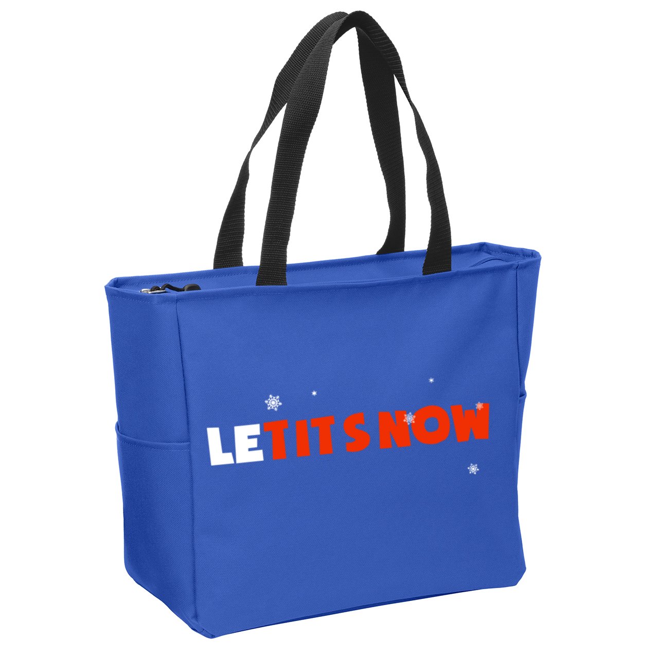 Le Tits Now Christmas Let It Snow Party Notty Santa Great Gift Zip Tote Bag