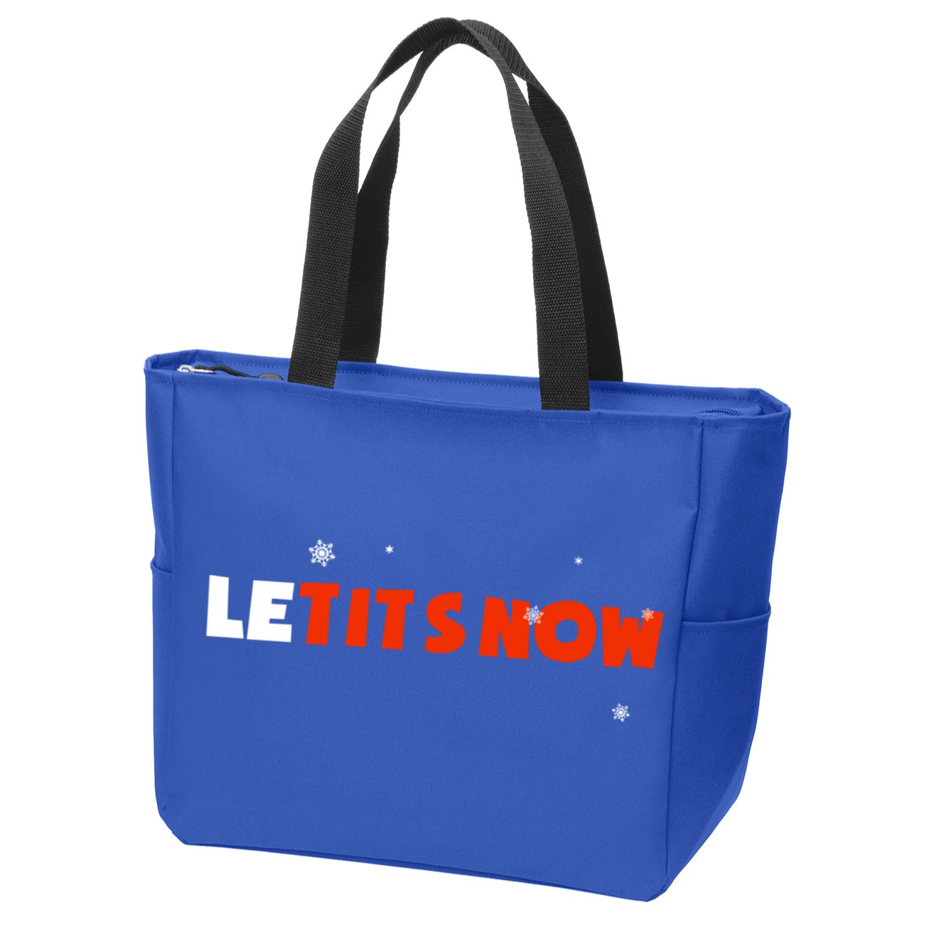 Le Tits Now Christmas Let It Snow Party Notty Santa Great Gift Zip Tote Bag