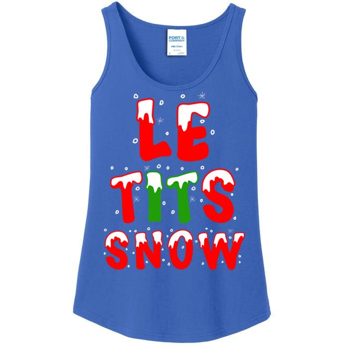 Le Tits Now Let It Snow Funny Christmas Gift Ladies Essential Tank