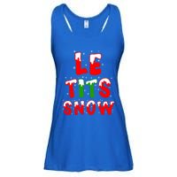 Le Tits Now Let It Snow Funny Christmas Gift Ladies Essential Flowy Tank