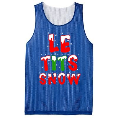 Le Tits Now Let It Snow Funny Christmas Gift Mesh Reversible Basketball Jersey Tank