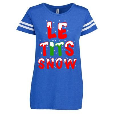 Le Tits Now Let It Snow Funny Christmas Gift Enza Ladies Jersey Football T-Shirt