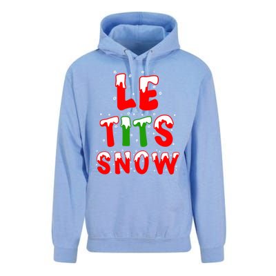 Le Tits Now Let It Snow Funny Christmas Gift Unisex Surf Hoodie