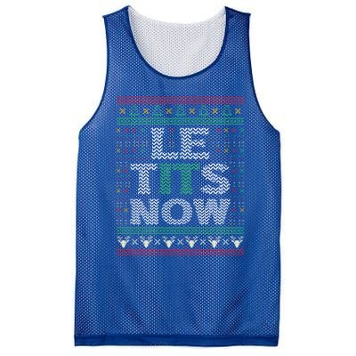 Le Tits Now Christmas Let It Snow Ugly Sweater Funny Party Funny Gift Mesh Reversible Basketball Jersey Tank