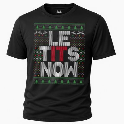 Le Tits Now Christmas Let It Snow Ugly Sweater Funny Party Performance Shirt