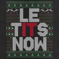 Le Tits Now Christmas Let It Snow Ugly Sweater Funny Party 11oz C Handle Ceramic Mug