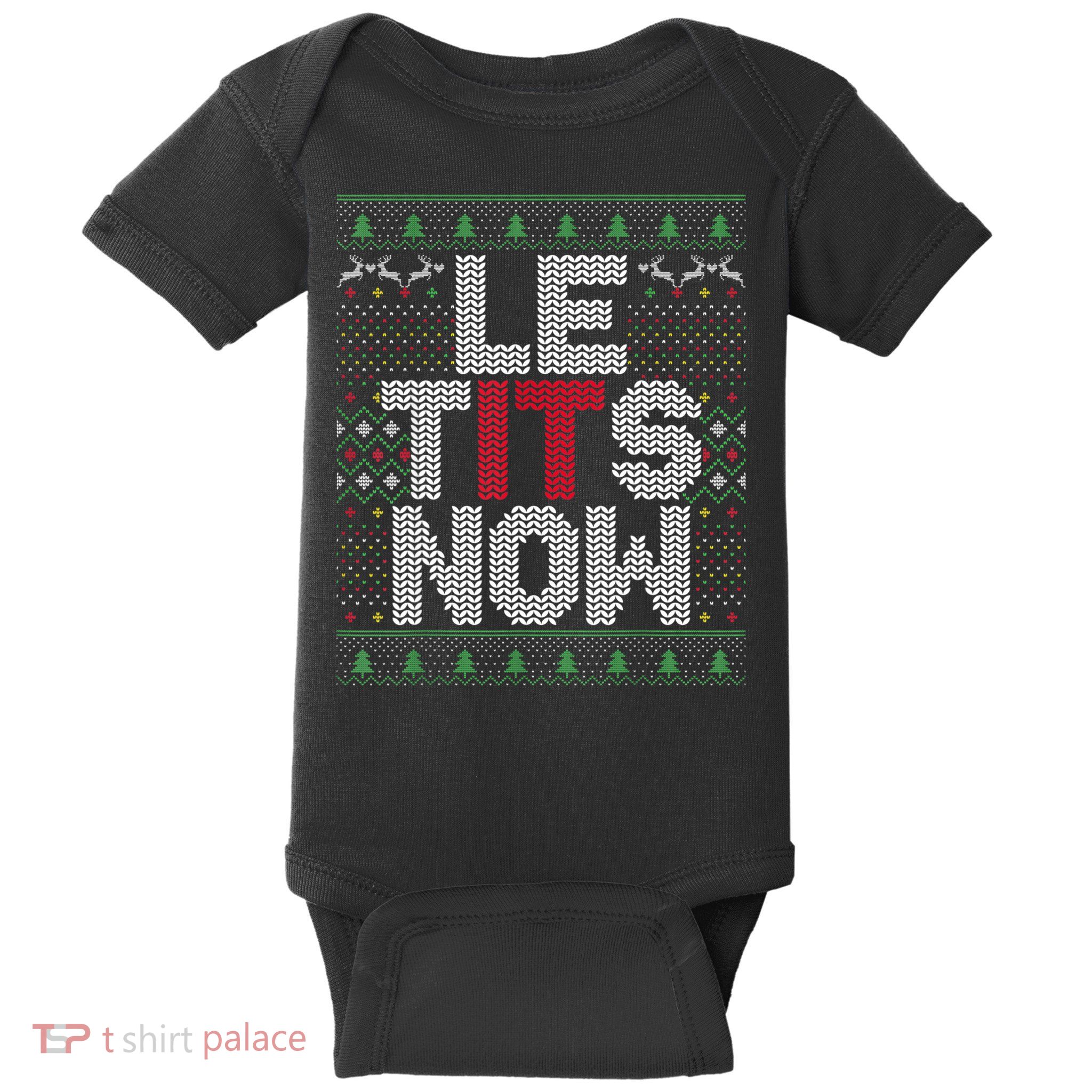 Le Tits Now Christmas Let It Snow Ugly Sweater Funny Party Baby Bodysuit