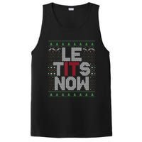 Le Tits Now Christmas Let It Snow Ugly Sweater Funny Party PosiCharge Competitor Tank