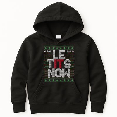 Le Tits Now Christmas Let It Snow Ugly Sweater Funny Party Kids Hoodie