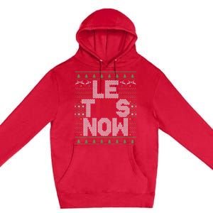 Le Tits Now Christmas Let It Snow Ugly Sweater Funny Party Premium Pullover Hoodie