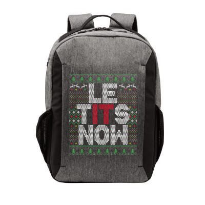 Le Tits Now Christmas Let It Snow Ugly Sweater Funny Party Vector Backpack