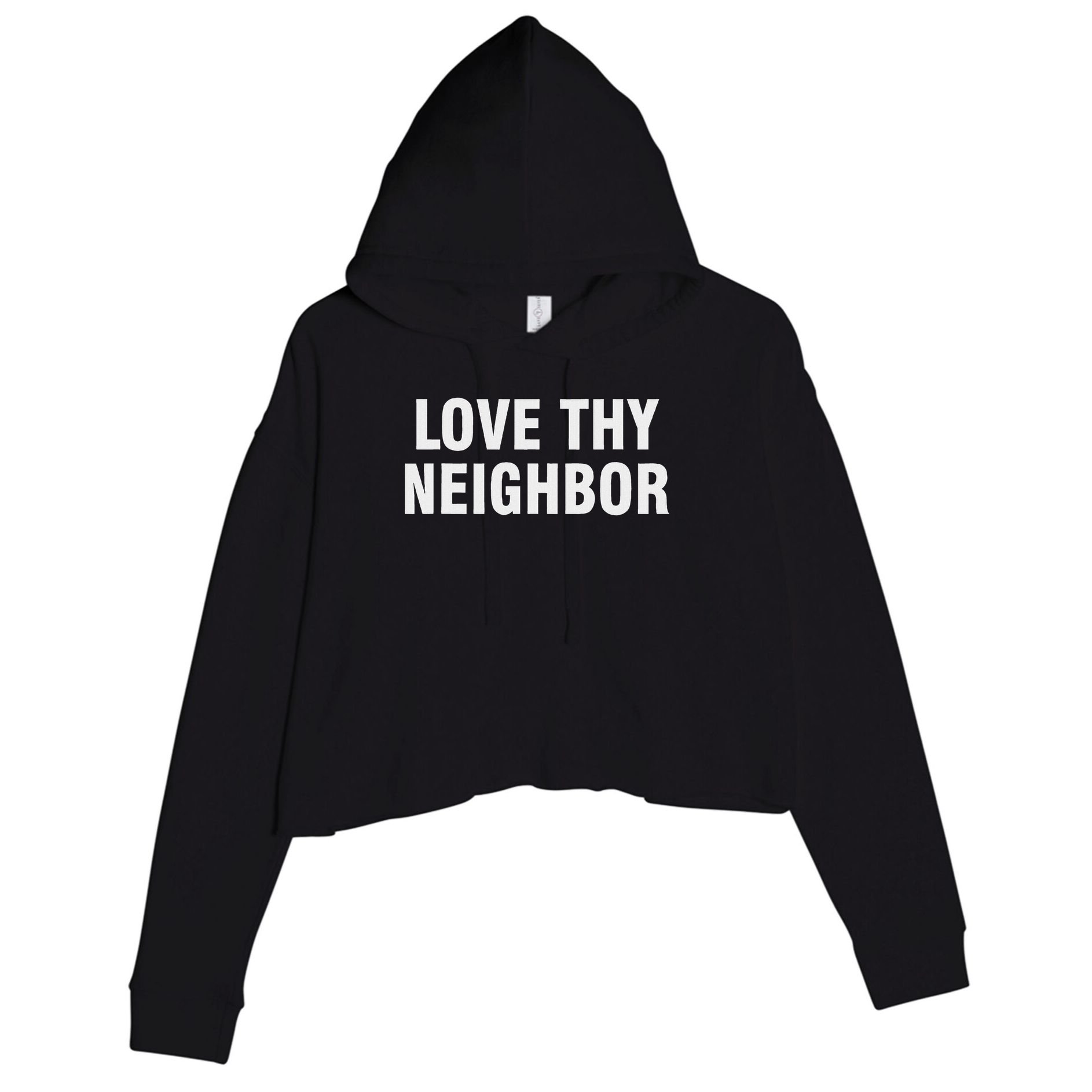 Love Thy Neighbor Crop Fleece Hoodie