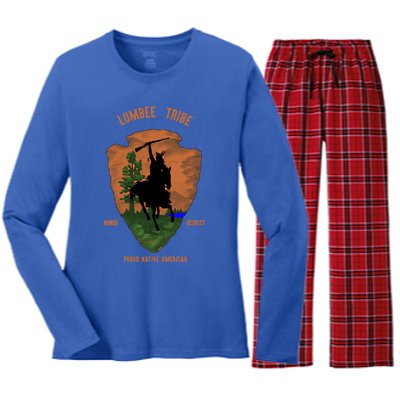 Lumbee Tribe Native American Indian Pride Vintage Retro Arro Gift Women's Long Sleeve Flannel Pajama Set 