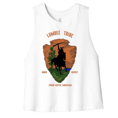 Lumbee Tribe Native American Indian Pride Vintage Retro Arro Gift Women's Racerback Cropped Tank