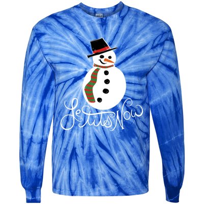 Le Tits Now Let It Snow Gift Tie-Dye Long Sleeve Shirt