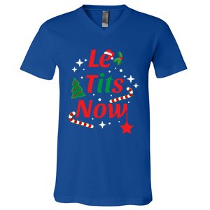 Le Tits Now Funny Christmas Snow Gift V-Neck T-Shirt