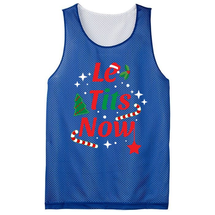 Le Tits Now Funny Christmas Snow Gift Mesh Reversible Basketball Jersey Tank