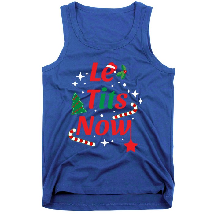 Le Tits Now Funny Christmas Snow Gift Tank Top