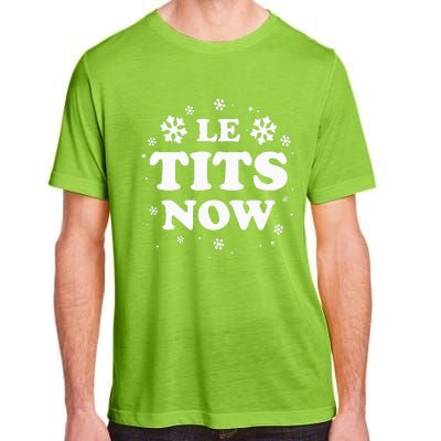 LE TITS NOW Let It Snow Funny Christmas Winter Xmas Wordplay Adult ChromaSoft Performance T-Shirt