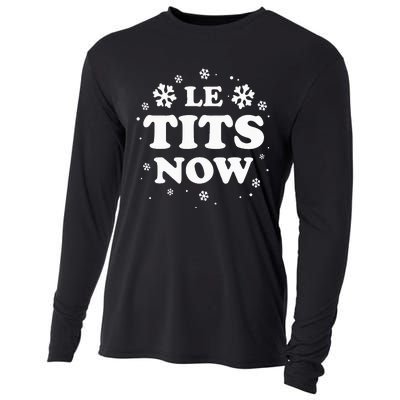 LE TITS NOW Let It Snow Funny Christmas Winter Xmas Wordplay Cooling Performance Long Sleeve Crew