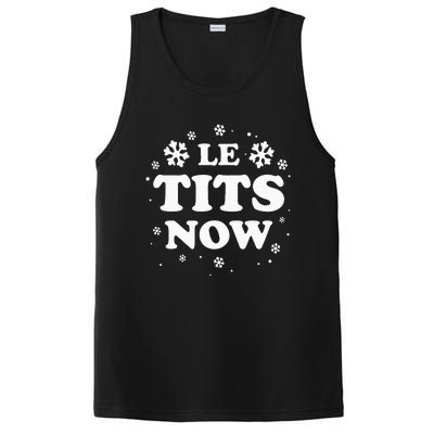 LE TITS NOW Let It Snow Funny Christmas Winter Xmas Wordplay PosiCharge Competitor Tank