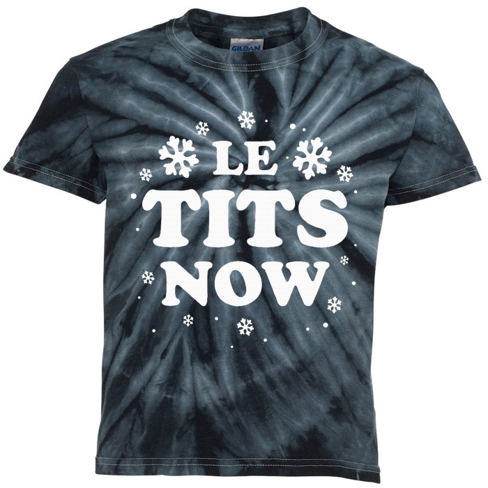 LE TITS NOW Let It Snow Funny Christmas Winter Xmas Wordplay Kids Tie-Dye T-Shirt