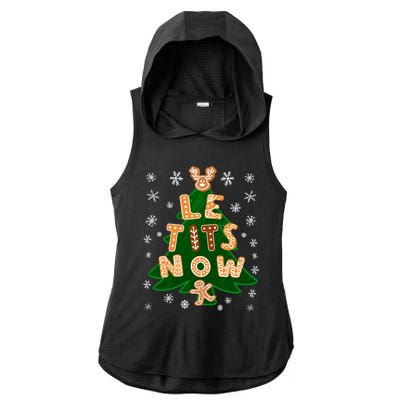 Le Tits Now Gift Let It Snow Gift Irony Christmas Gift Ladies PosiCharge Tri-Blend Wicking Draft Hoodie Tank